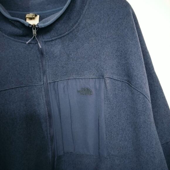 M885)The North Face Summit Navy Standard Fit Big Man Zip Up Fleece Jacket 5X - Picture 7 of 12